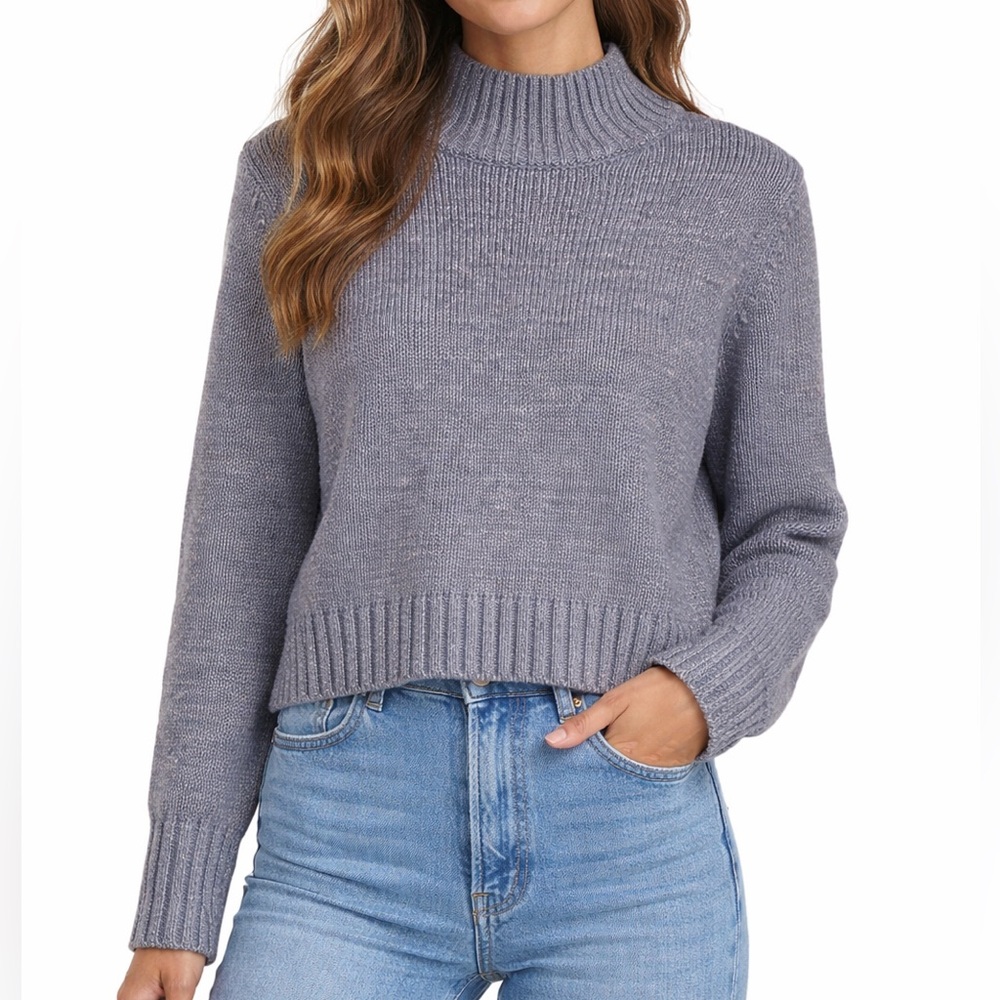 Ann Taylor Grey Metallic Sweater